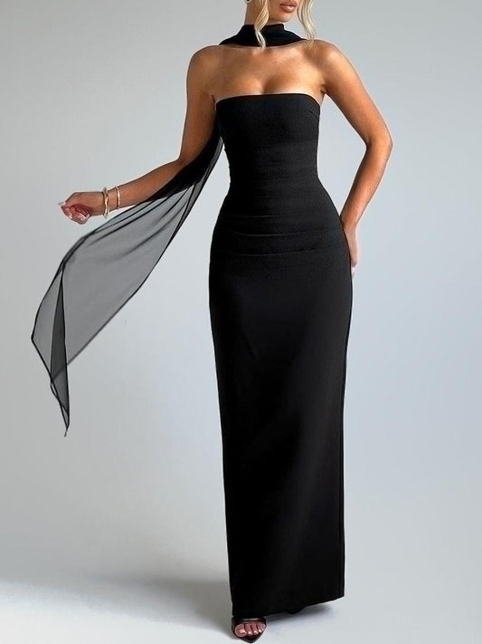Black Waist Tucked Maxi Top Dress – Sienna Noosa
