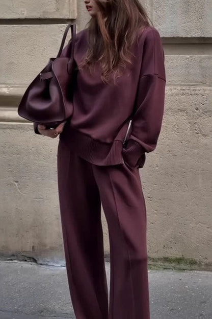 Long Sleeve Sweatshirt Casual Pocket Trousers Two-piece Set – Sienna Noosa