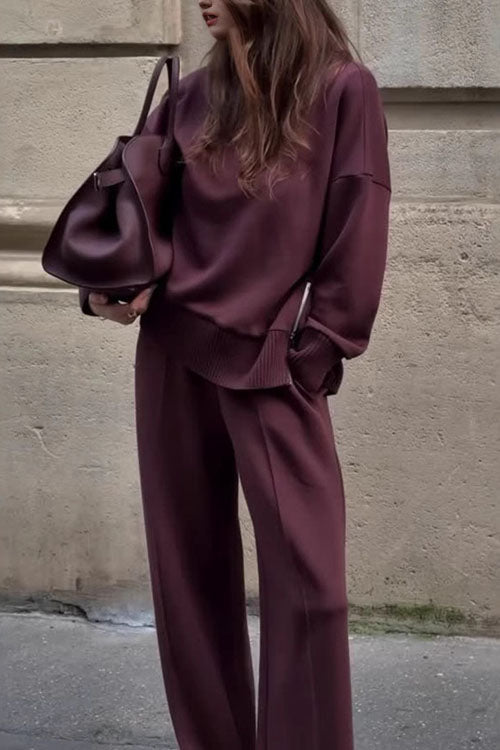 Long Sleeve Sweatshirt Casual Pocket Trousers Two-piece Set – Sienna Noosa