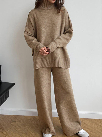 High-neck casual loose thick knit sweater set – Sienna Noosa