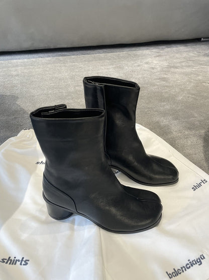Genuine leather split-toe chunky heel mid-calf Martin boots – Sienna Noosa