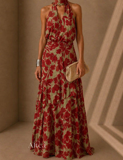 Nerea Amira Maxi Dress Ruffles In Red – Sienna Noosa