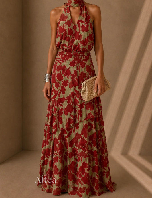 Nerea Amira Maxi Dress Ruffles In Red – Sienna Noosa