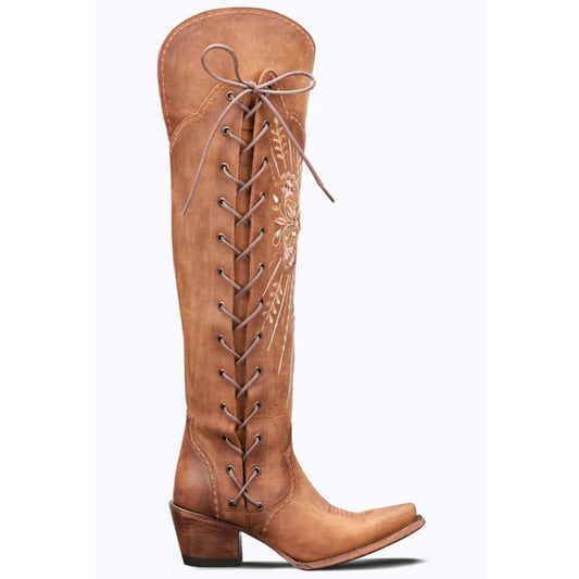 Vintage Embroidered Lace-Up Western Boots – Sienna Noosa
