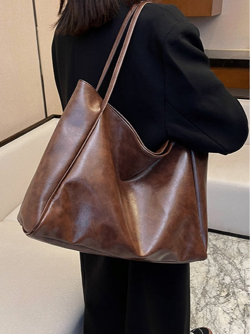 Large-capacity soft leather shoulder bucket bag – Sienna Noosa