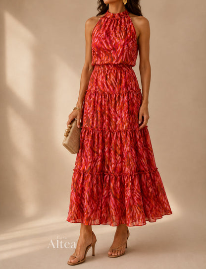 Mariela Nerea Set Floral With Top Halter And Skirt Maxi – Sienna Noosa