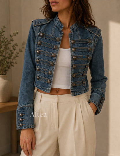 Ofelia Paula Jacket Short Style Militar With Buttons – Sienna Noosa
