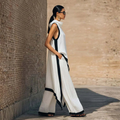 Top White With Shoulders Off-shoulder And Trousers Acampanados Style Balloon – Sienna Noosa