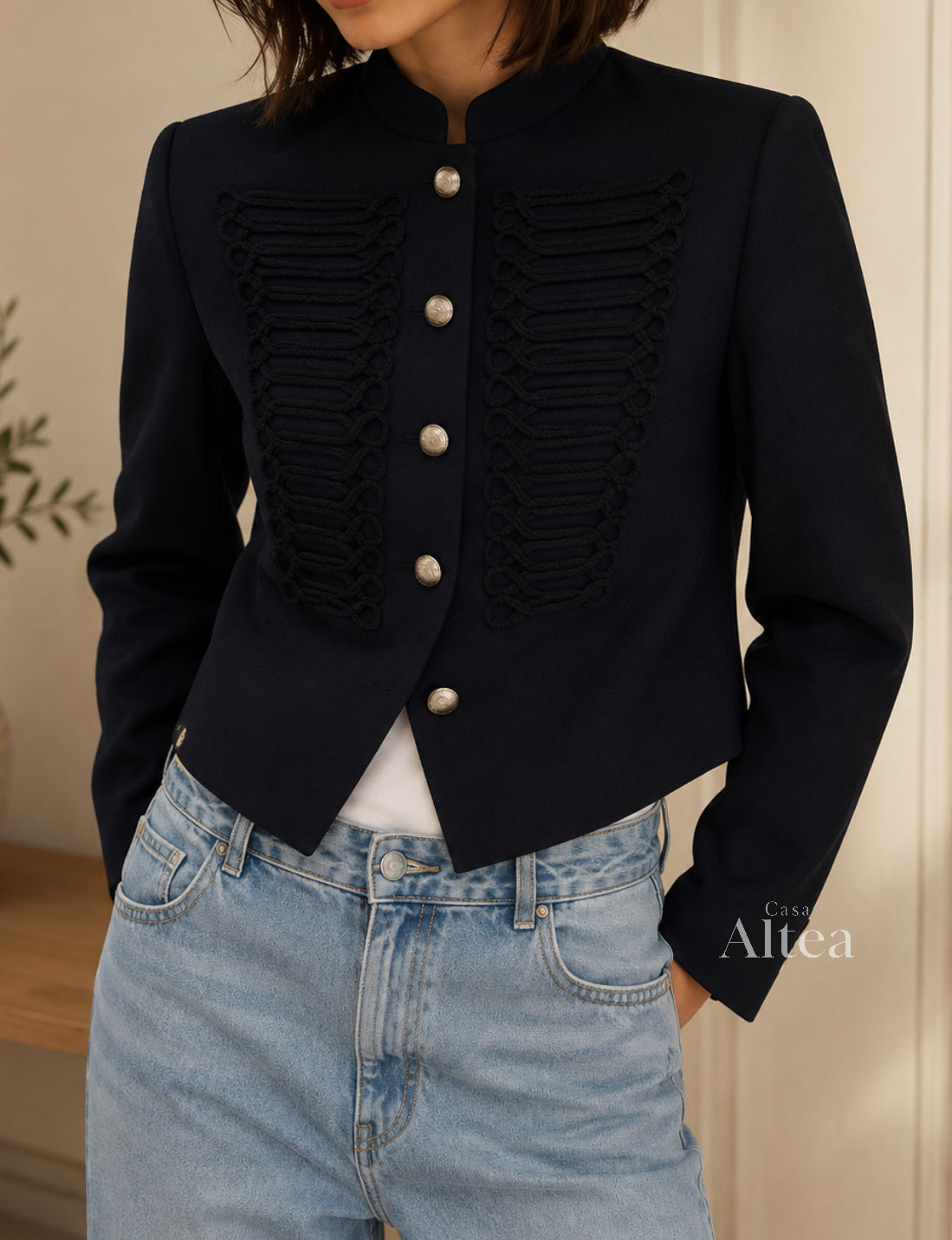 Paula Laura Jacket Short Style Militar With Buttons – Sienna Noosa