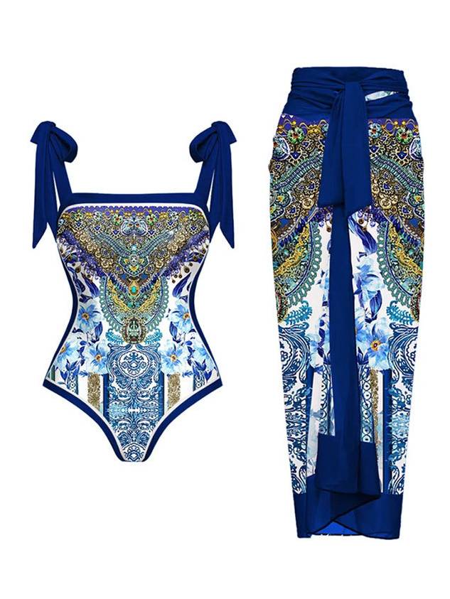 One Piece Swimsuit Chiffon Skirt Two-piece set – Sienna Noosa