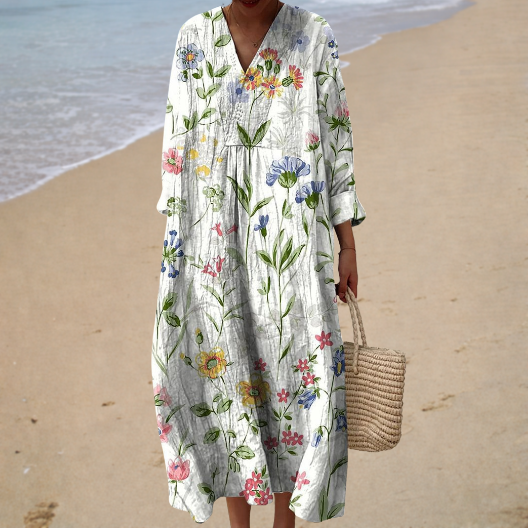 Flattering Printed Summer Maxi Dress