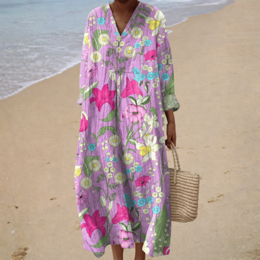 Flattering Printed Summer Maxi Dress