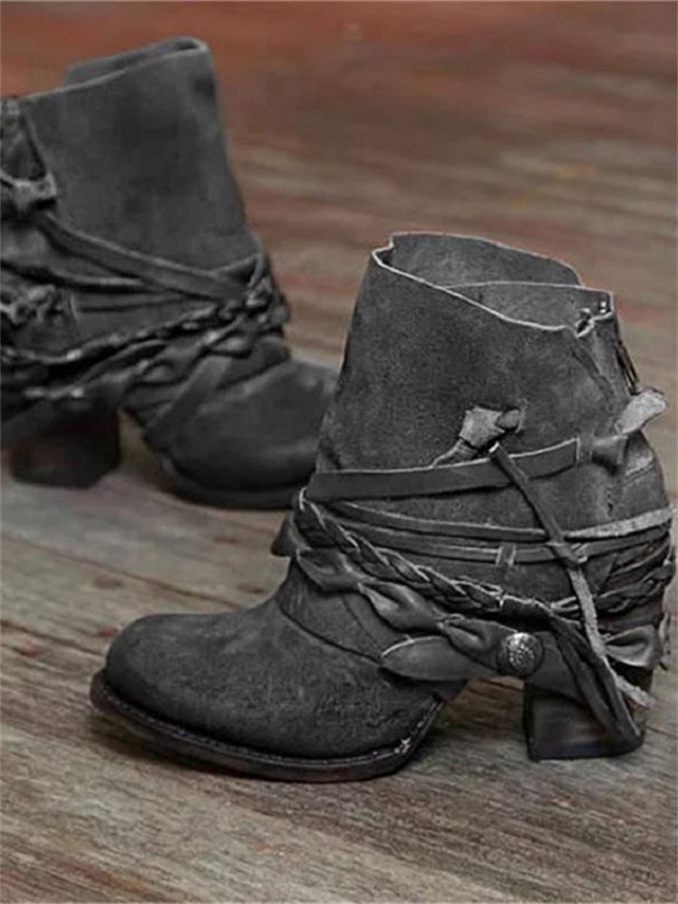 Vintage Braided Laced Ankle Boots – Sienna Noosa