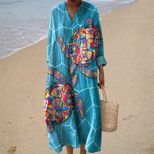 Flattering Printed Summer Maxi Dress