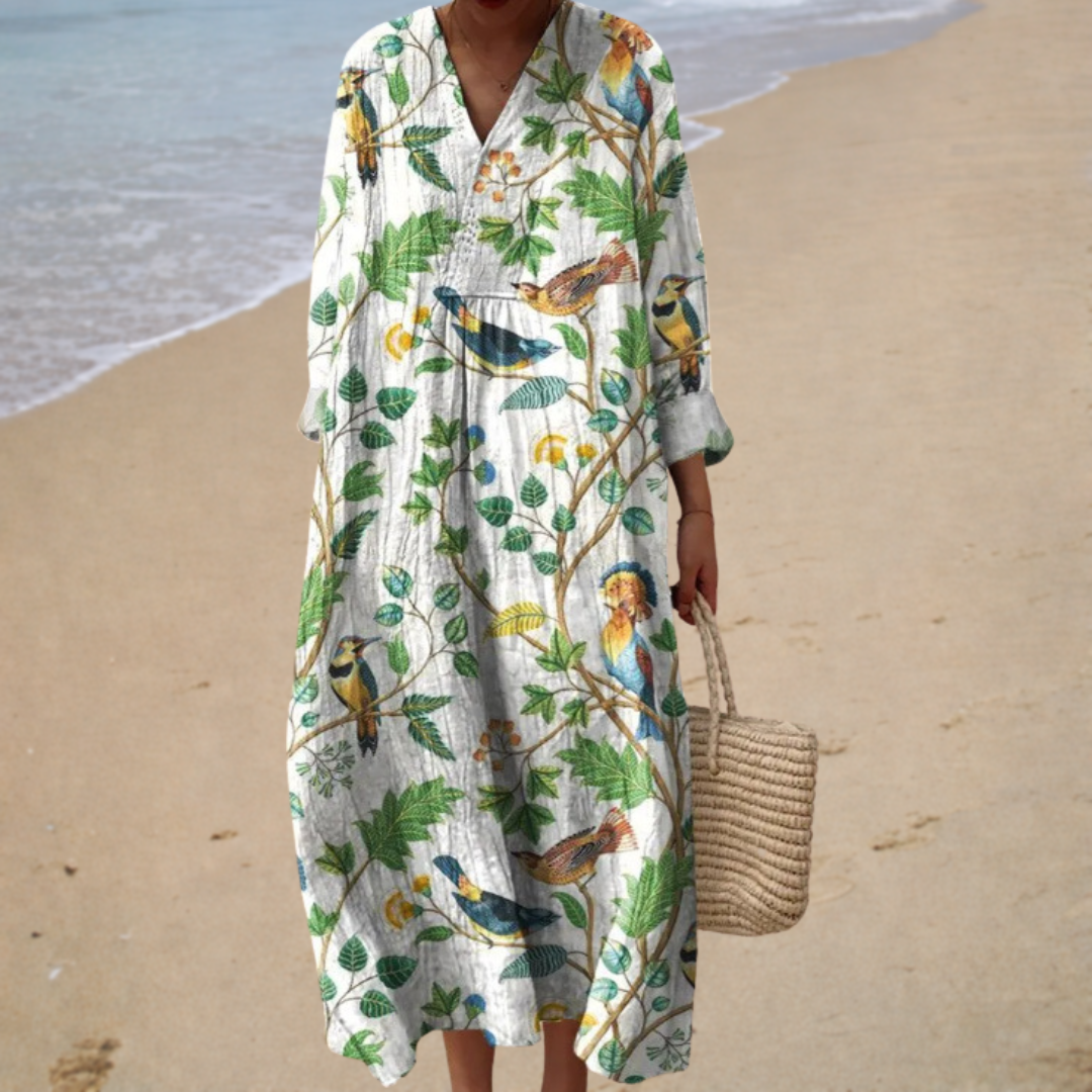 Flattering Printed Summer Maxi Dress