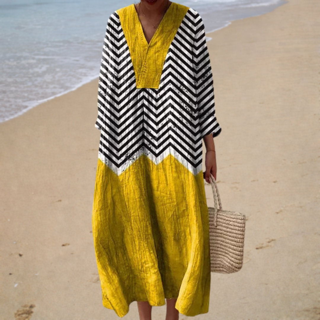 Flattering Printed Summer Maxi Dress