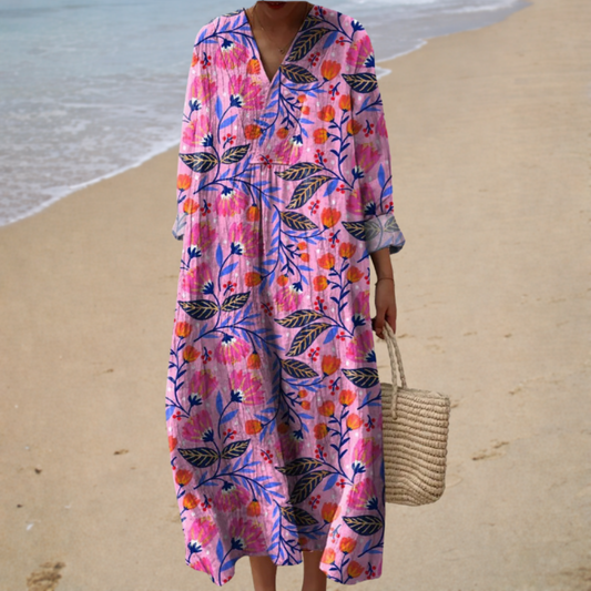 Flattering Printed Summer Maxi Dress