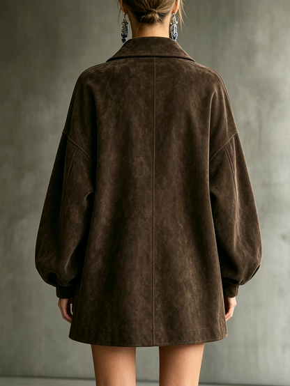 Chocolate Brown Oversized Button Front Coat – Sienna Noosa