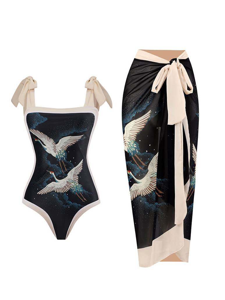 One Piece Swimsuit Chiffon Skirt Two-piece set – Sienna Noosa