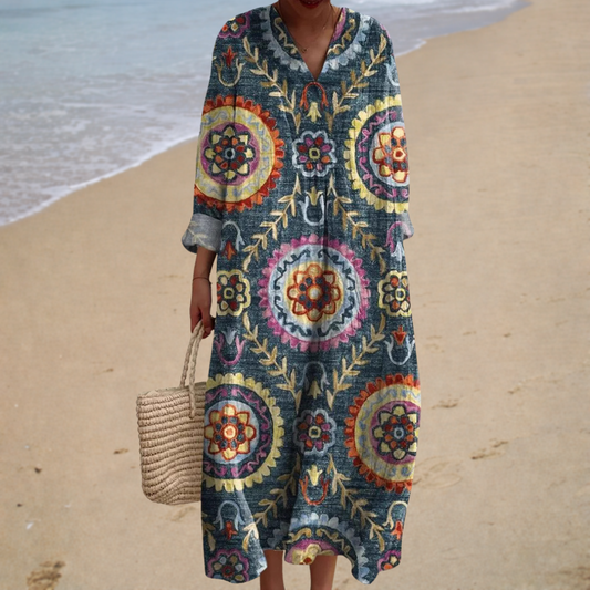 Flattering Printed Summer Maxi Dress
