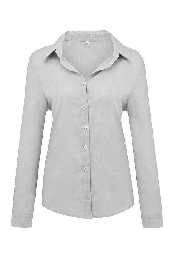 Casual Solid Button Shirt Collar Blouse – Sienna Noosa