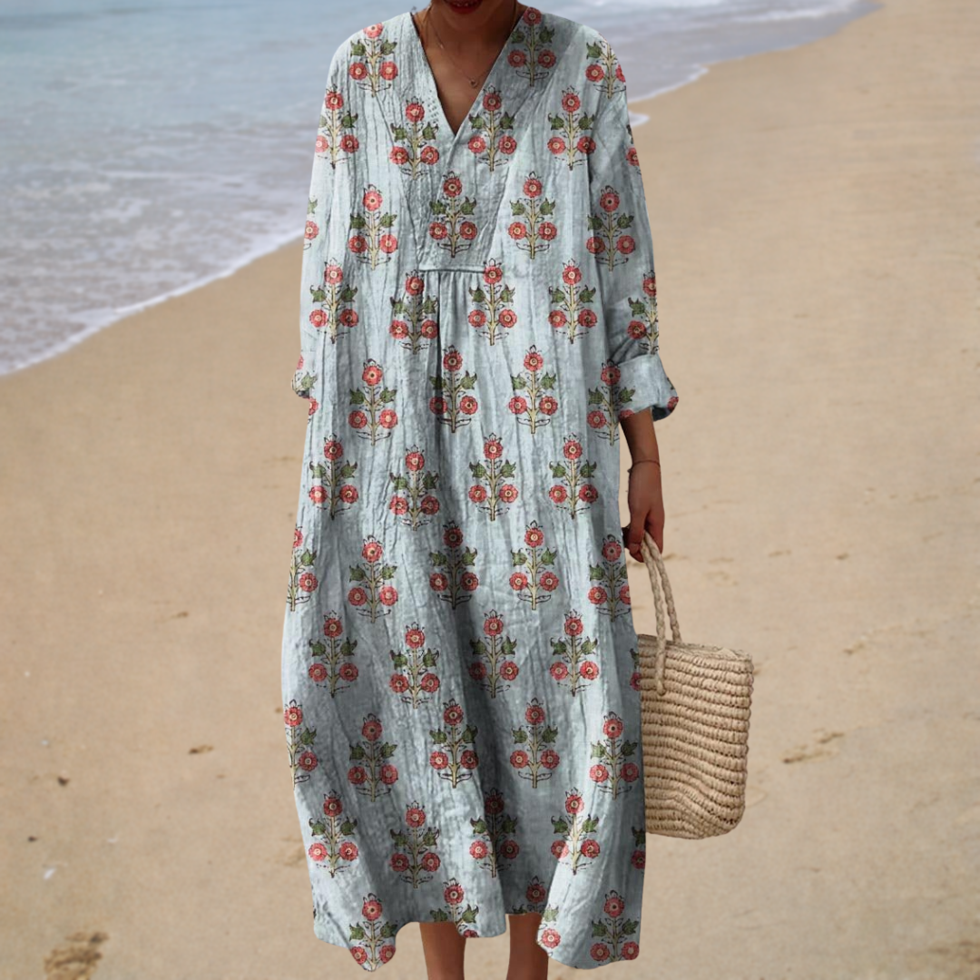 Flattering Printed Summer Maxi Dress