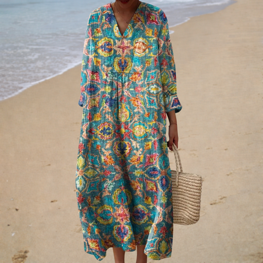 Flattering Printed Summer Maxi Dress