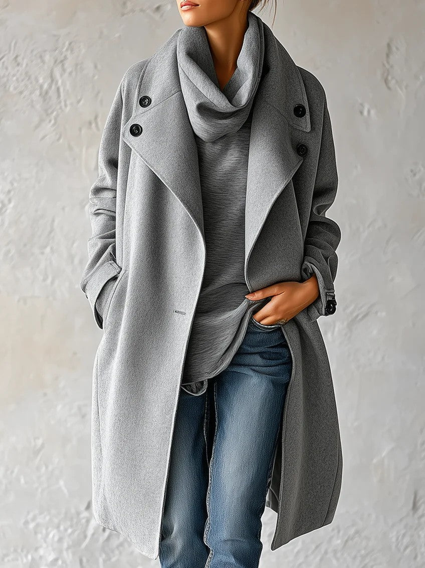 Abrigo Midi Holgado de Mezcla de Lana – Sienna Noosa