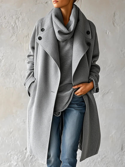 Abrigo Midi Holgado de Mezcla de Lana – Sienna Noosa