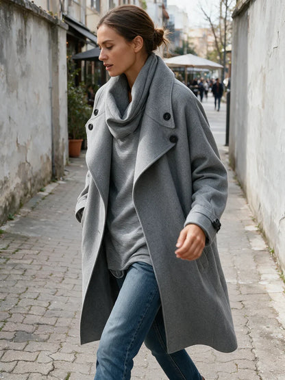 Abrigo Midi Holgado de Mezcla de Lana – Sienna Noosa