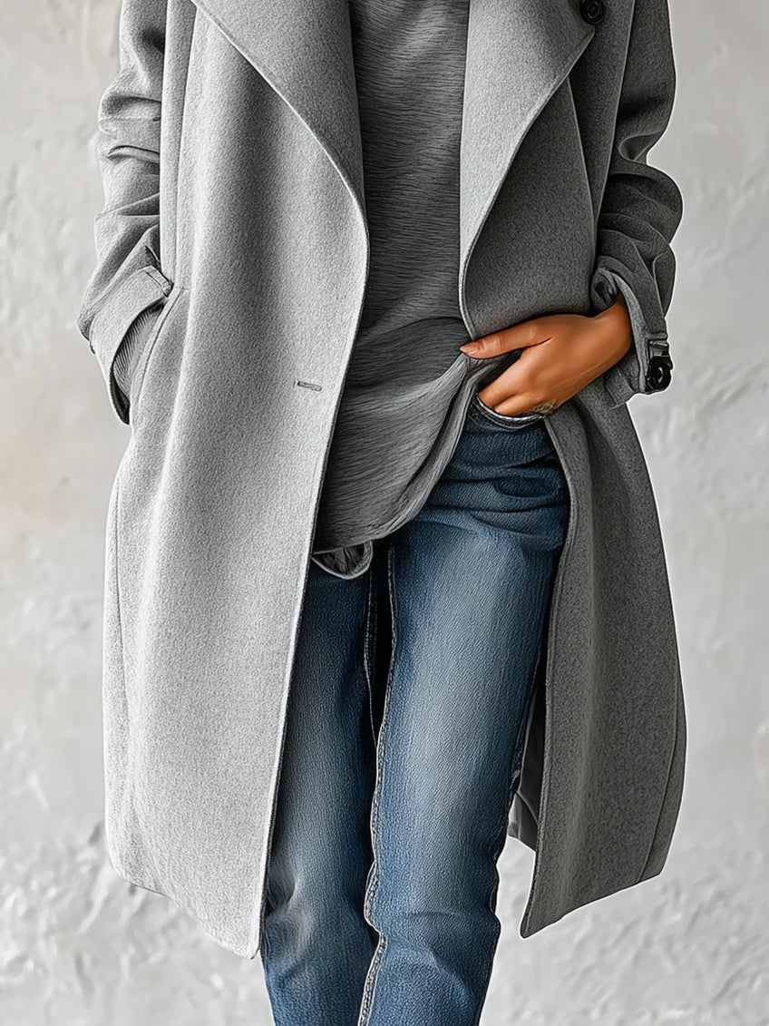 Abrigo Midi Holgado de Mezcla de Lana – Sienna Noosa