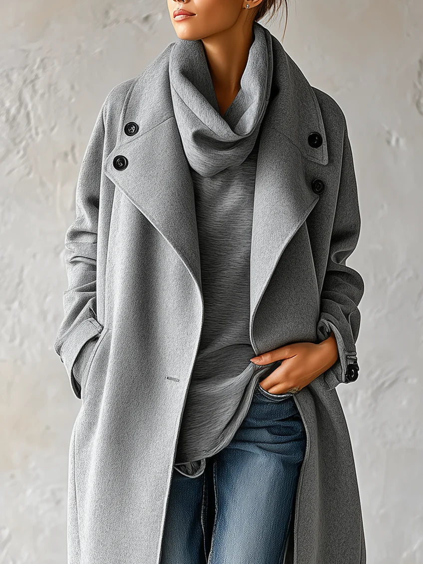 Abrigo Midi Holgado de Mezcla de Lana – Sienna Noosa