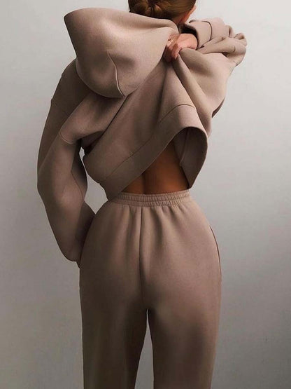 Fashion Casual Hooded Solid Color Two-piece Suit – Sienna Noosa