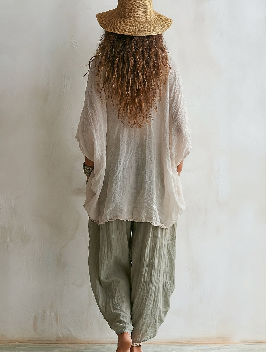 Carina Comfortable and Casual Loose Cotton Linen Two-Piece Set – Sienna Noosa