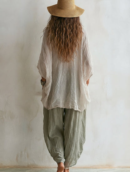 Carina Comfortable and Casual Loose Cotton Linen Two-Piece Set – Sienna Noosa