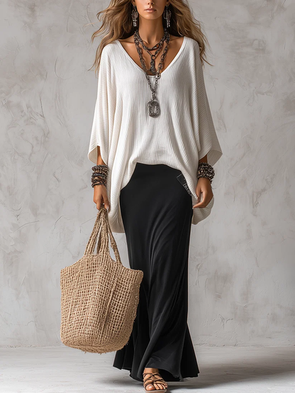 Laura Black Cami Maxi Dress White Cover Up Top Set – Sienna Noosa