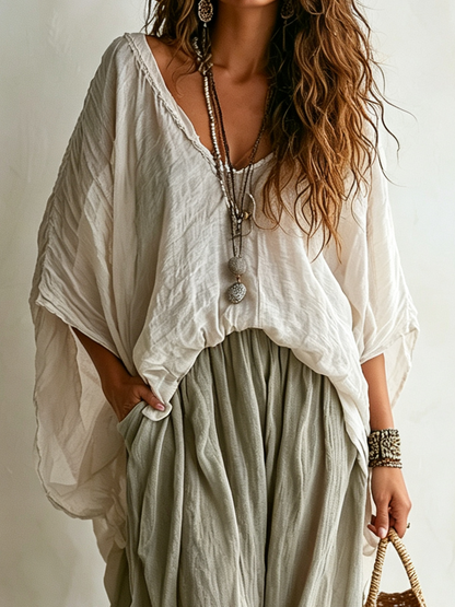 Carina Comfortable and Casual Loose Cotton Linen Two-Piece Set – Sienna Noosa