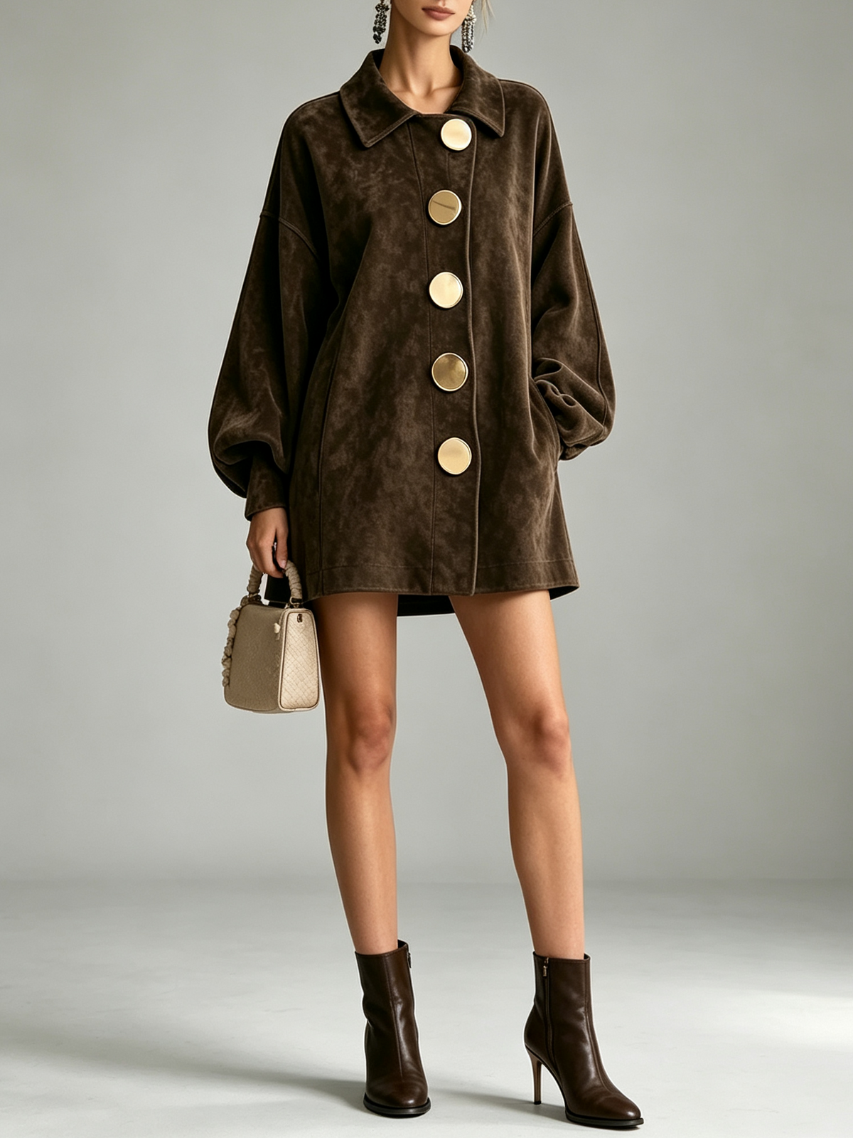 Chocolate Brown Oversized Button Front Coat – Sienna Noosa