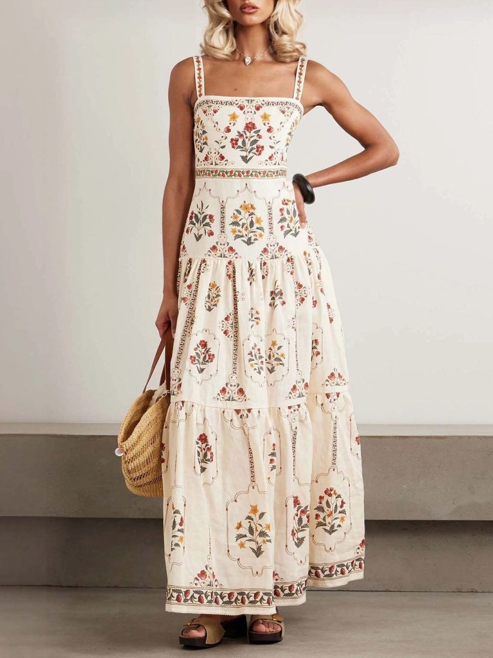 Bohemian Floral Print Vacation Maxi Slip Dress – Sienna Noosa