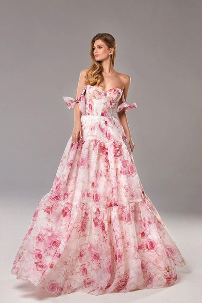 Organza Floral Print Tie Strap Maxi Dress – Sienna Noosa