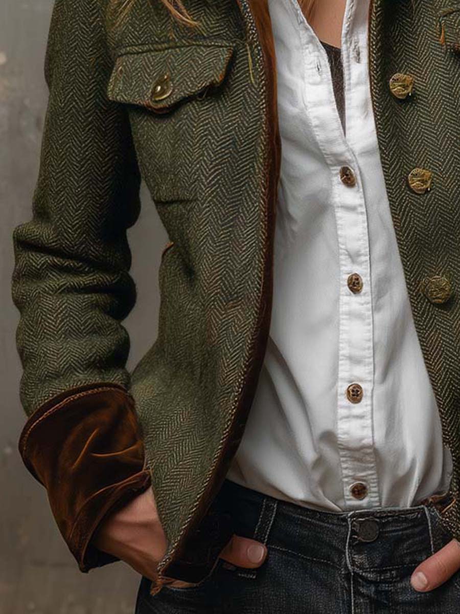 Men S Vintage Herringbone Contrast Trim Blazer – Sienna Noosa