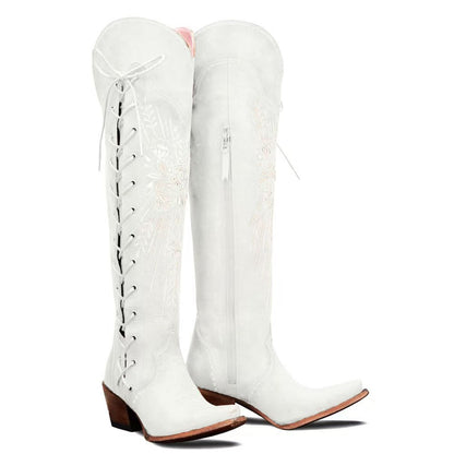 Vintage Embroidered Lace-Up Western Boots – Sienna Noosa