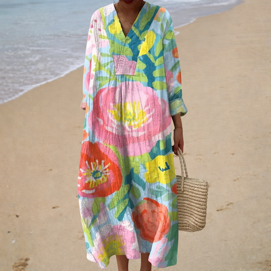 Flattering Printed Summer Maxi Dress