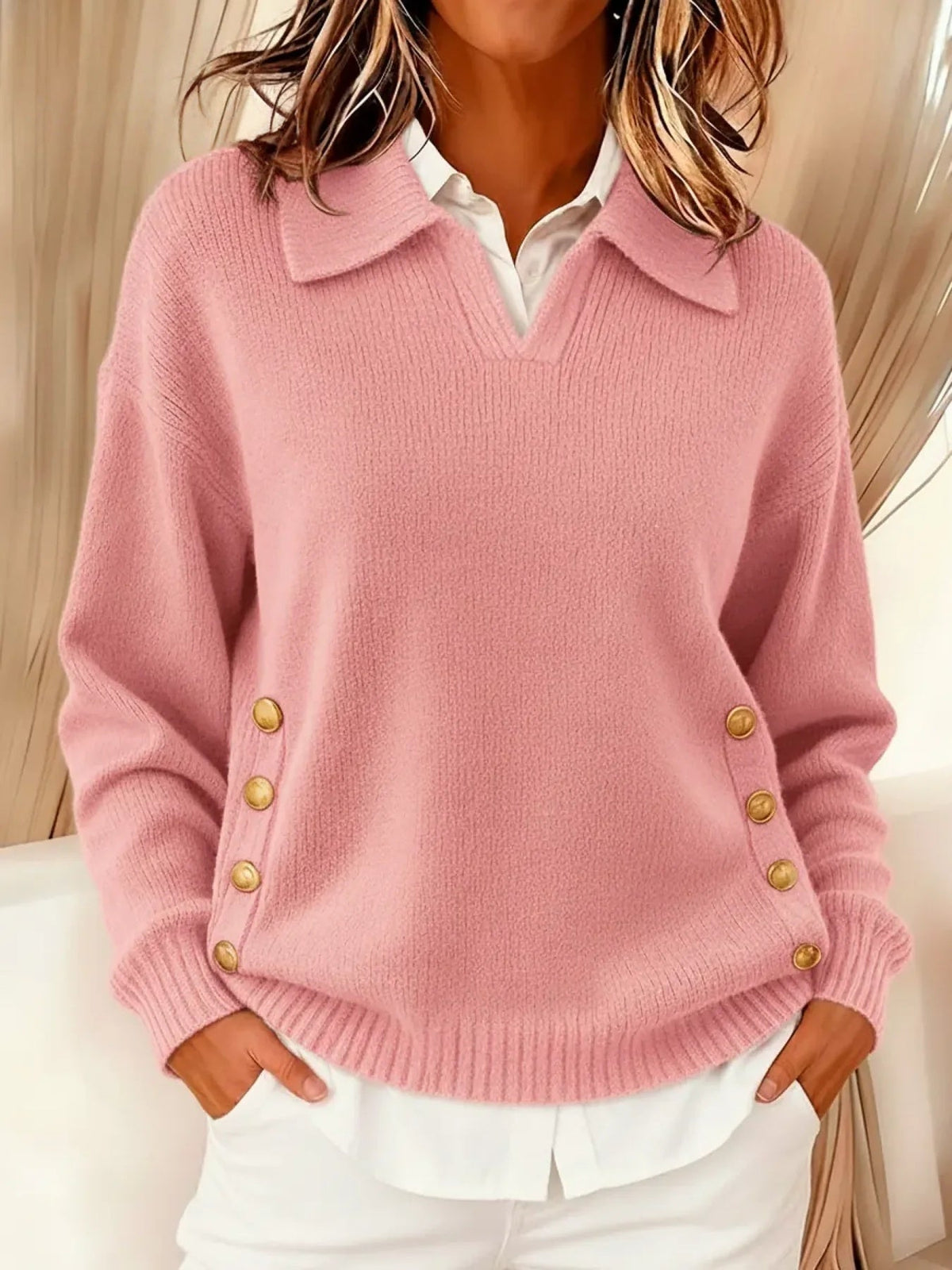 Vicenta Jumper With Neck Polo And Buttons – Sienna Noosa