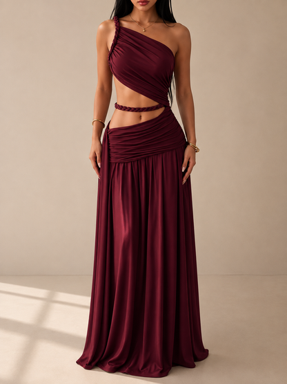 Dalia Maxi Dress Black With Detail Cadena Gold