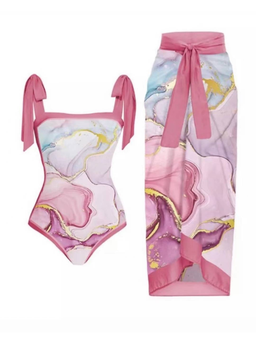 One Piece Swimsuit Chiffon Skirt Two-piece set – Sienna Noosa