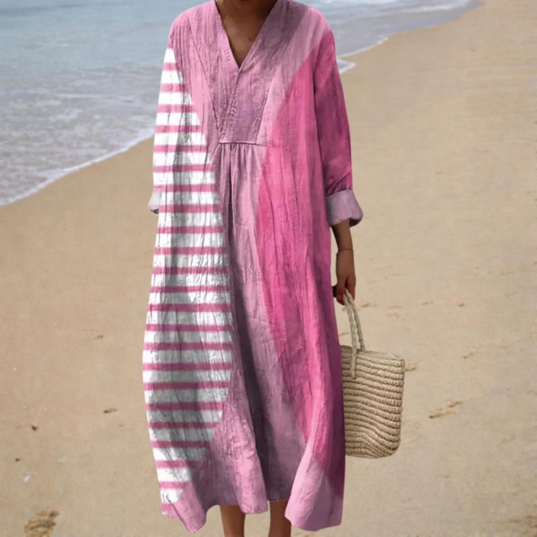 Flattering Printed Summer Maxi Dress