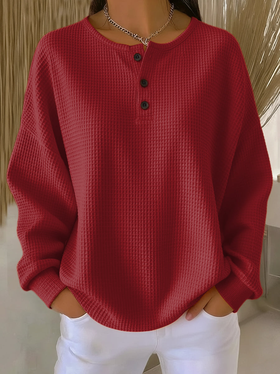 Milagros Sudadera Henley Gofrada – Sienna Noosa