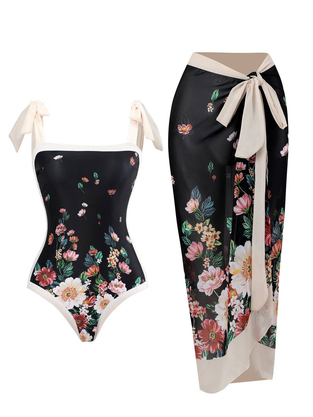 One Piece Swimsuit Chiffon Skirt Two-piece set – Sienna Noosa