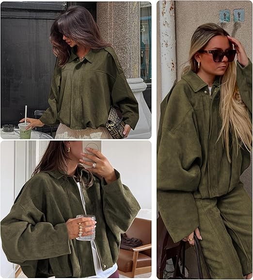 Womens Suede Lapel Pilot Cropped Jacket – Sienna Noosa